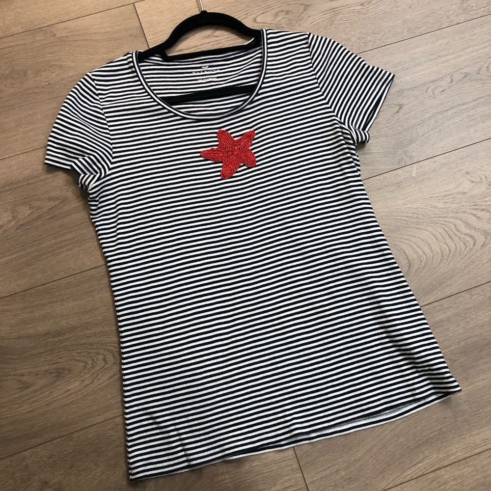 Talbots stripped starfish Top Sz M